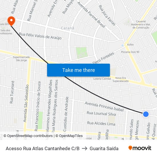 Acesso Rua Atlas Cantanhede C/B to Guarita Saída map