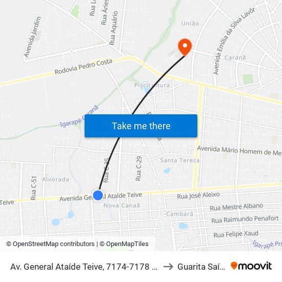 Av. General Ataíde Teive, 7174-7178 C/B to Guarita Saída map