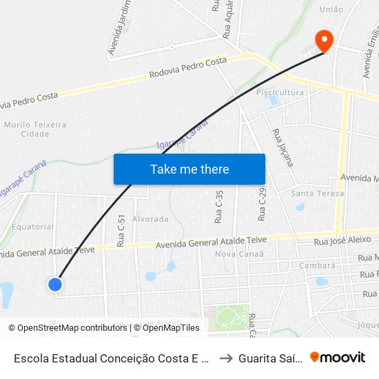 Escola Estadual Conceição Costa E Silva to Guarita Saída map