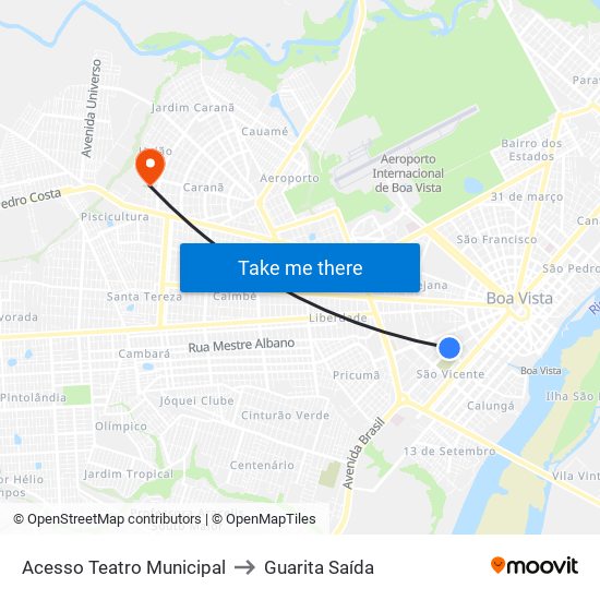 Acesso Teatro Municipal to Guarita Saída map