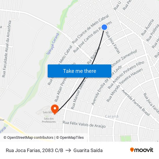 Rua Joca Farias, 2083 C/B to Guarita Saída map