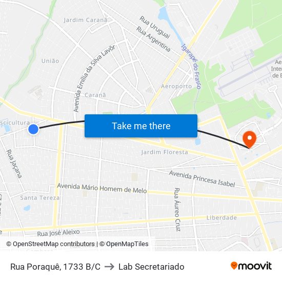Rua Poraquê, 1733 B/C to Lab Secretariado map
