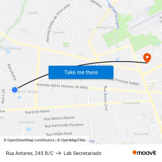 Rua Antares, 245 B/C to Lab Secretariado map