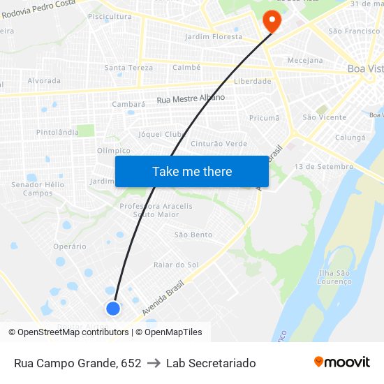 Rua Campo Grande, 652 to Lab Secretariado map