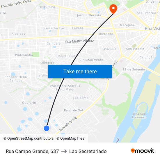 Rua Campo Grande, 637 to Lab Secretariado map