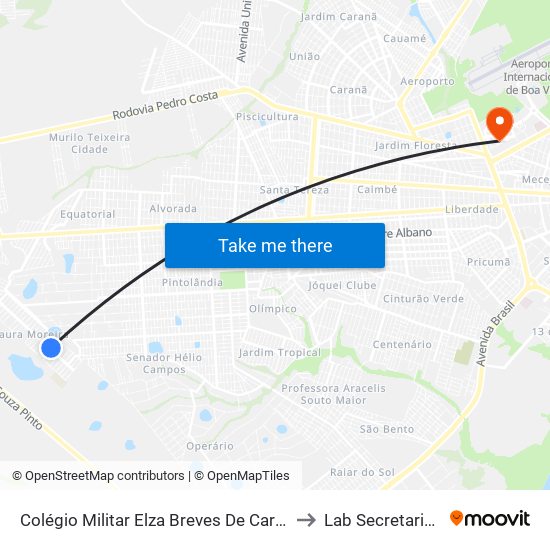 Colégio Militar Elza Breves De Carvalho to Lab Secretariado map