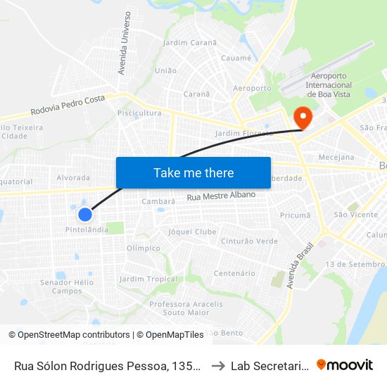 Rua Sólon Rodrigues Pessoa, 1353-1379 to Lab Secretariado map
