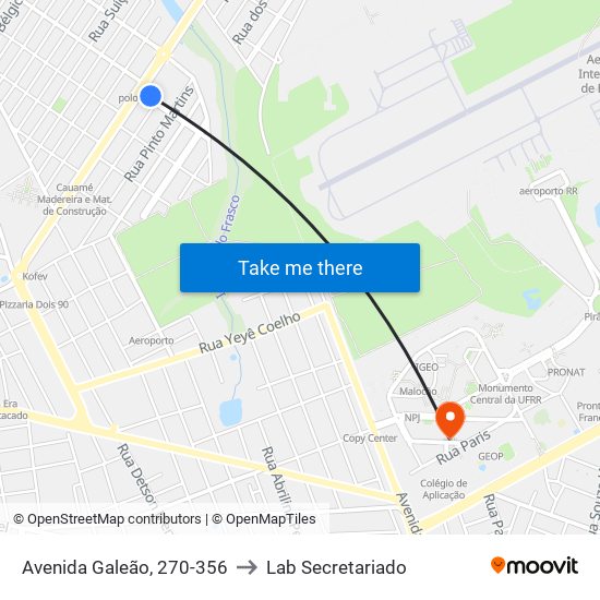 Avenida Galeão, 270-356 to Lab Secretariado map