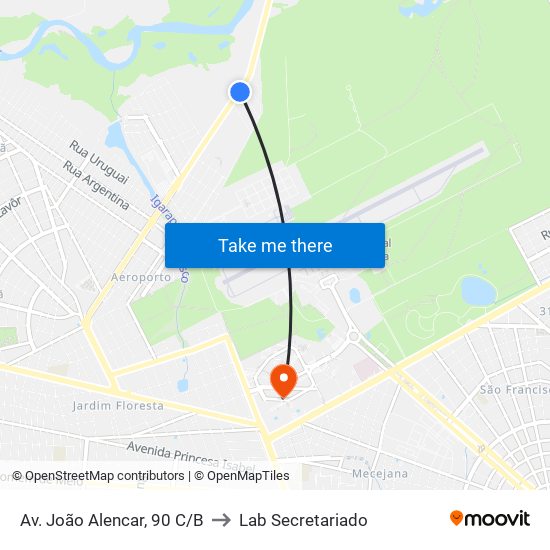 Av. João Alencar, 90 C/B to Lab Secretariado map