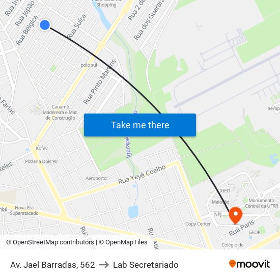 Av. Jael Barradas, 562 to Lab Secretariado map