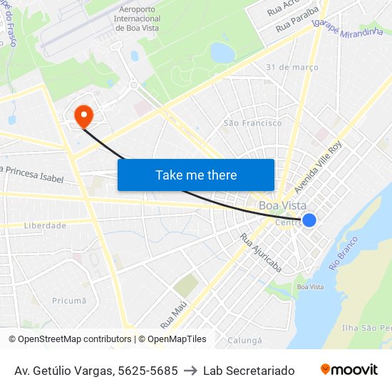 Av. Getúlio Vargas, 5625-5685 to Lab Secretariado map