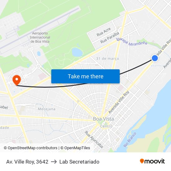 Av. Ville Roy, 3642 to Lab Secretariado map