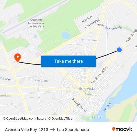 Avenida Ville Roy, 4213 to Lab Secretariado map