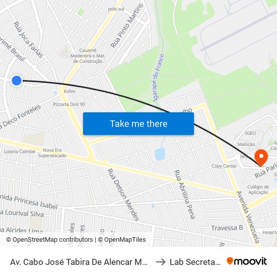 Av. Cabo José Tabira De Alencar Macedo, 386 to Lab Secretariado map