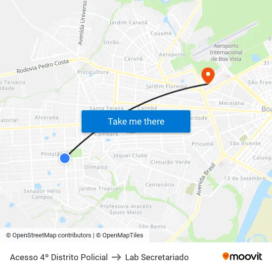 Acesso 4º Distrito Policial to Lab Secretariado map
