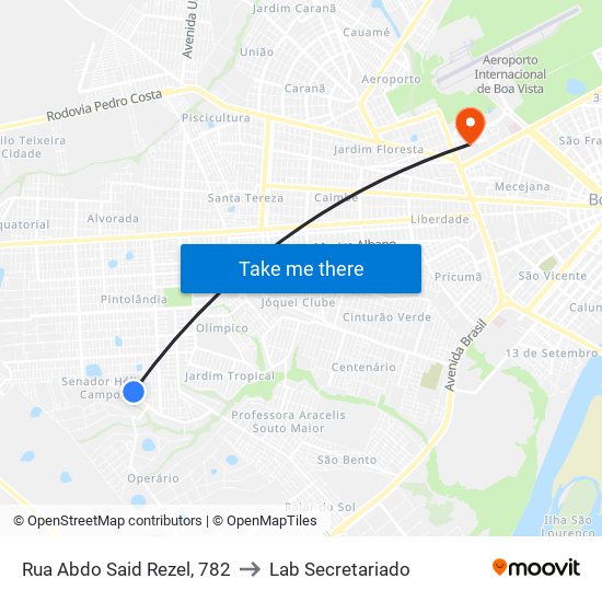 Rua Abdo Said Rezel, 782 to Lab Secretariado map