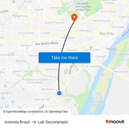 Avenida Brasil to Lab Secretariado map