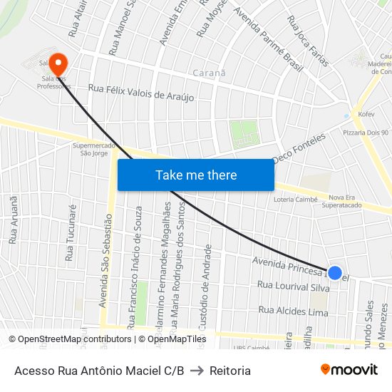 Acesso Rua Antônio Maciel C/B to Reitoria map