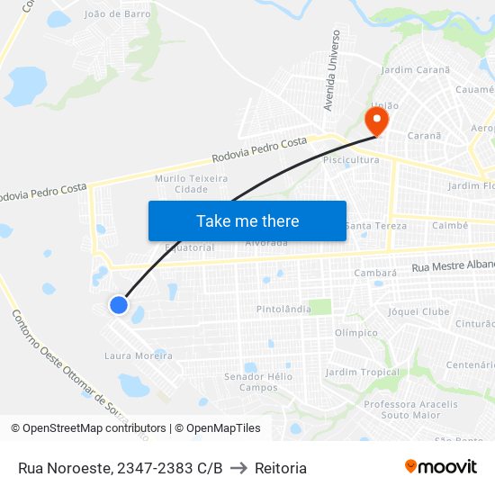 Rua Noroeste, 2347-2383 C/B to Reitoria map