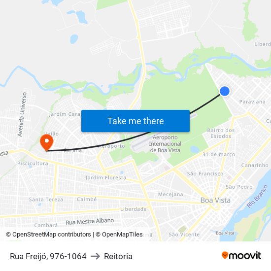 Rua Freijó, 976-1064 to Reitoria map