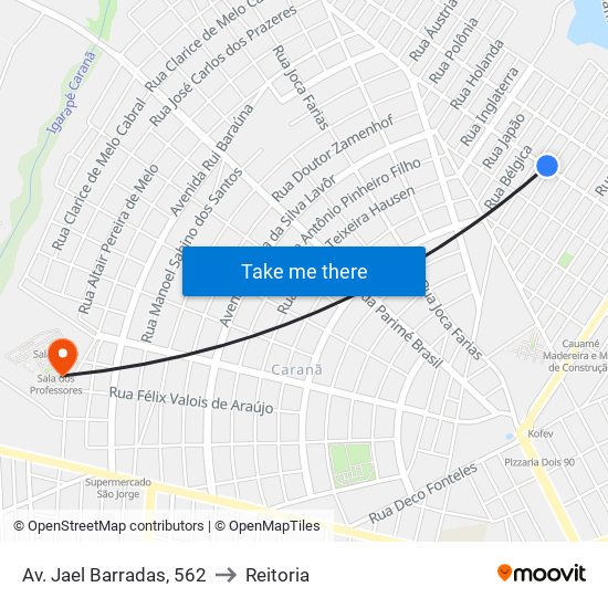 Av. Jael Barradas, 562 to Reitoria map