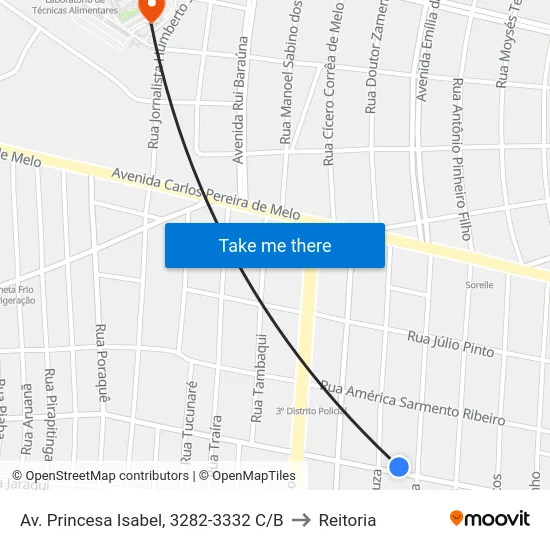 Av. Princesa Isabel, 3282-3332 C/B to Reitoria map
