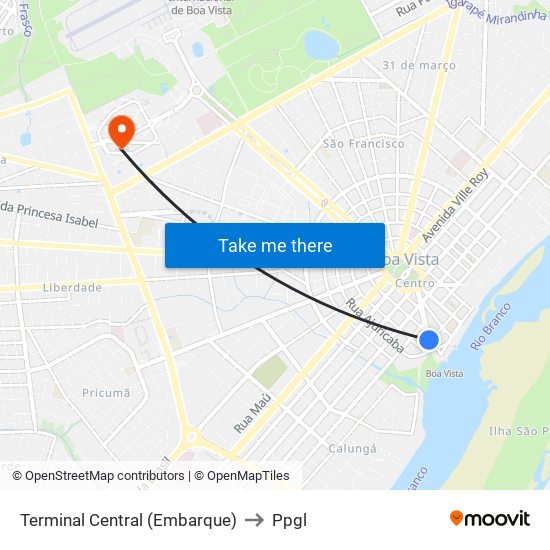 Terminal Central (Embarque) to Ppgl map