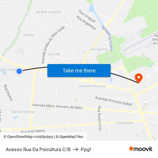 Acesso Rua Da Psicultura C/B to Ppgl map
