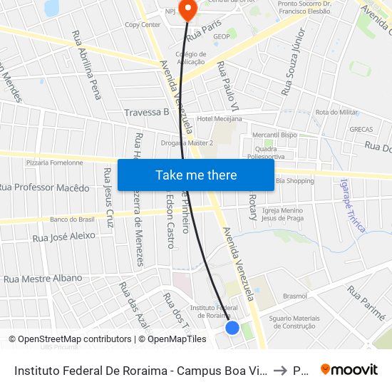 Instituto Federal De Roraima - Campus Boa Vista B/C to Ppgl map