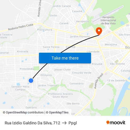 Rua Izidio Galdino Da Silva, 712 to Ppgl map