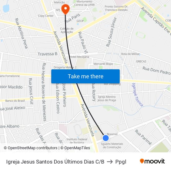 Igreja Jesus Santos Dos Últimos Dias C/B to Ppgl map