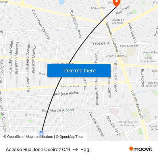 Acesso Rua José Queiroz C/B to Ppgl map