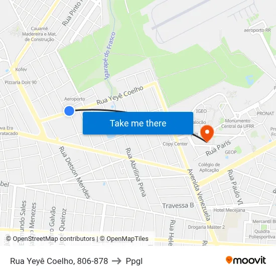 Rua Yeyê Coelho, 806-878 to Ppgl map