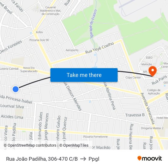 Rua João Padilha, 306-470 C/B to Ppgl map