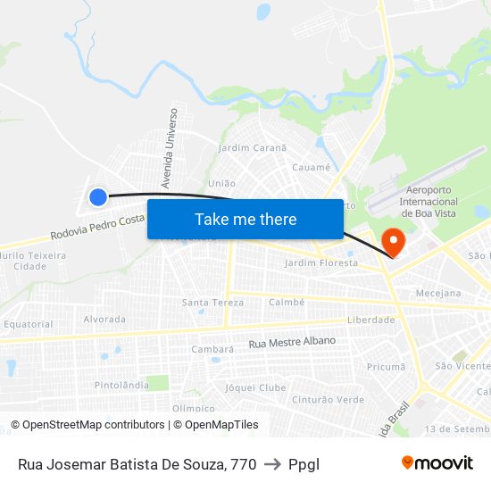 Rua Josemar Batista De Souza, 770 to Ppgl map