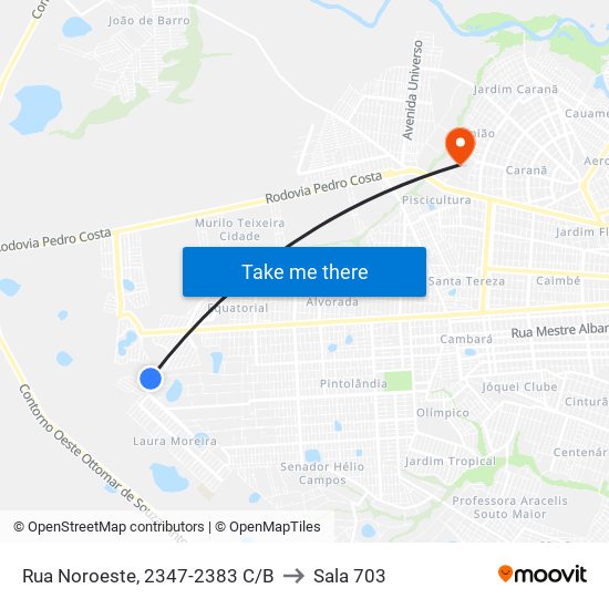 Rua Noroeste, 2347-2383 C/B to Sala 703 map