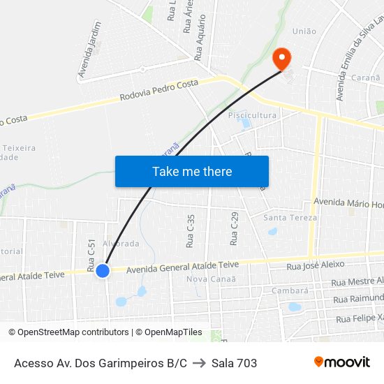 Acesso Av. Dos Garimpeiros B/C to Sala 703 map