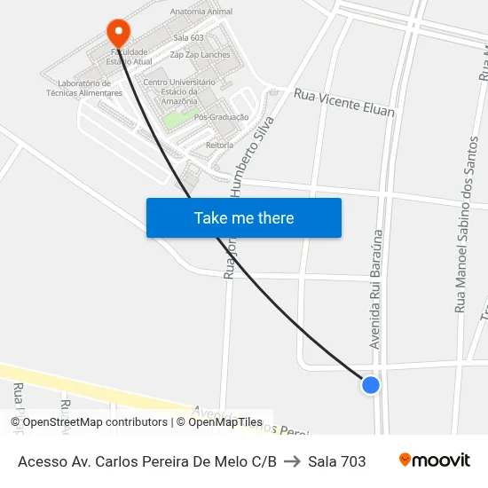 Acesso Av. Carlos Pereira De Melo C/B to Sala 703 map