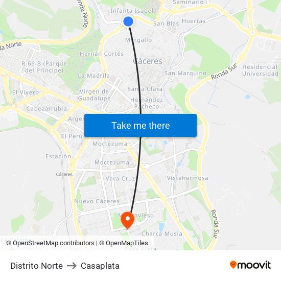 Distrito Norte to Casaplata map