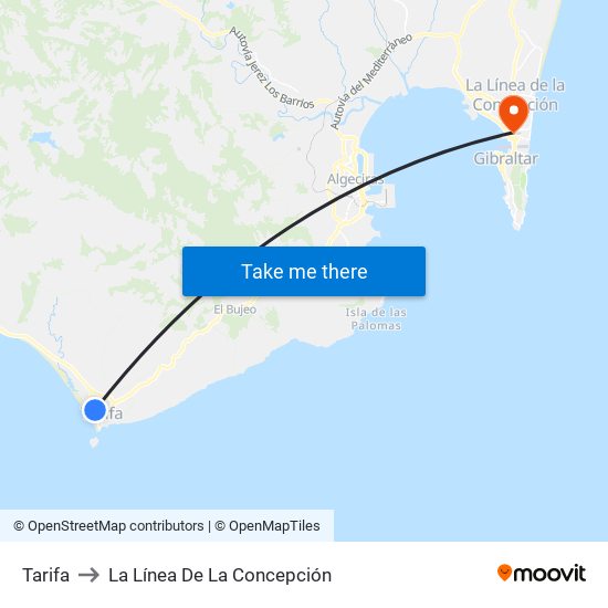 Tarifa to La Línea De La Concepción map