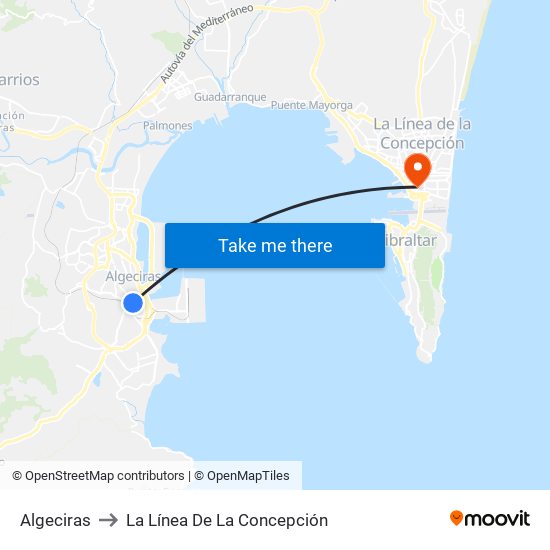 Algeciras to La Línea De La Concepción map
