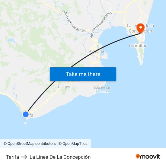 Tarifa to La Línea De La Concepción map