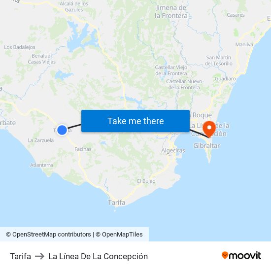 Tarifa to La Línea De La Concepción map