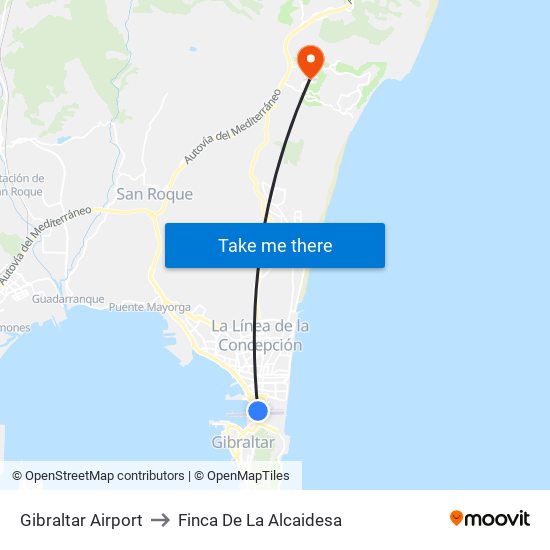 Gibraltar Airport to Finca De La Alcaidesa map