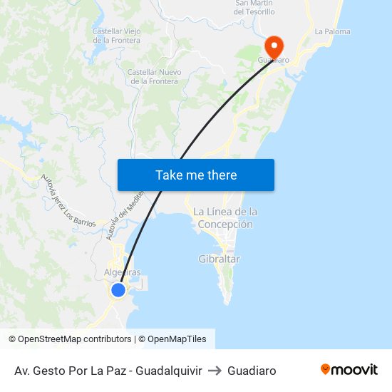 Av. Gesto Por La Paz - Guadalquivir to Guadiaro map