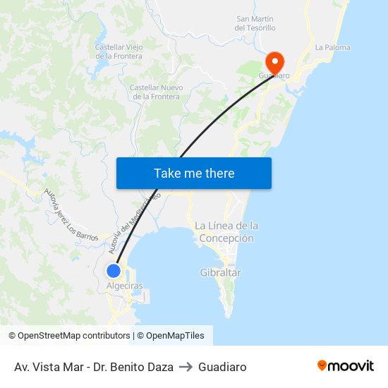 Av. Vista Mar - Dr. Benito Daza to Guadiaro map
