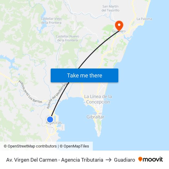 Av. Virgen Del Carmen - Agencia Tributaria to Guadiaro map