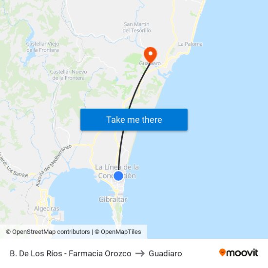 B. De Los Ríos - Farmacia Orozco to Guadiaro map