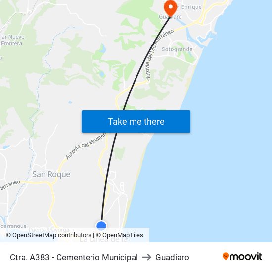 Ctra. A383 - Cementerio Municipal to Guadiaro map