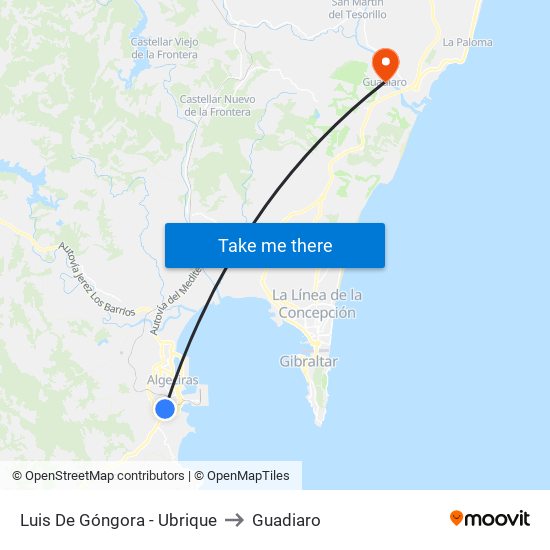 Luis De Góngora - Ubrique to Guadiaro map